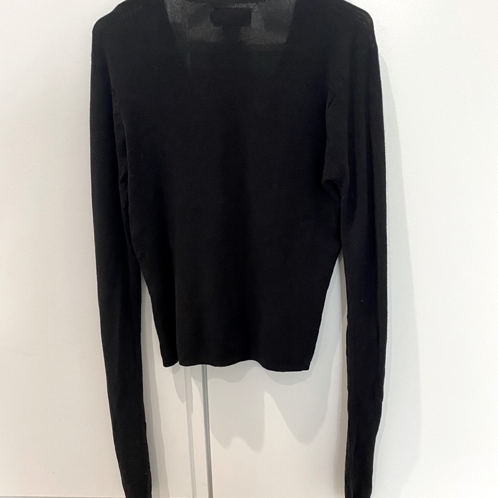 SABA Classic V neck Cardigan with lace detail. - Picture 5 of 6